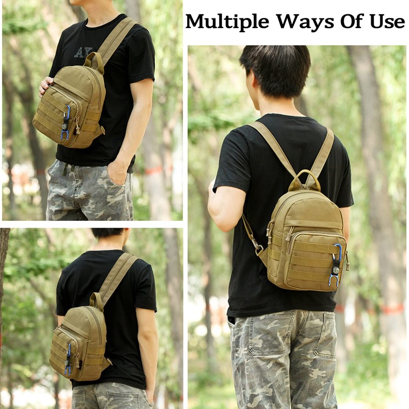 Mini Tactical Backpack, 6L Small Sling Backpacks Shoulder Bag For