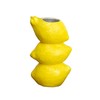 Triple Lemon Stack Vase Ceramic Yellow Summer Fruit Flower Bud