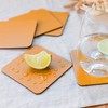 Coaster Set of 4 Mustard Yellow Coasters (10cm x 10cm).