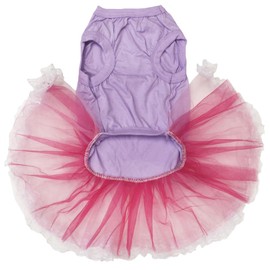 Petitebelle Cute White Bunny Puppy Dog Dress (Lavender/Pinks Lace, Medium)