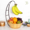 Totally Bamboo Fruit Basket Bowl with Banana Holder Hanging Hook,