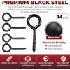 14PCS Black Screw Eyes - 3.2 Inch Heavy Duty Eye