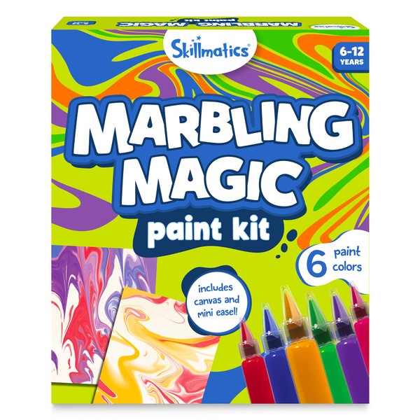 Skillmatics Marbling Magic Paint Kit for Kids, Art & Craft Activity for Girls & Boys Ages 6-12, Water Marbling Kit, Craft Kits & Supplies, DIY Creative Activity, Gifts for Ages 6, 7, 8, 9, 10, 11