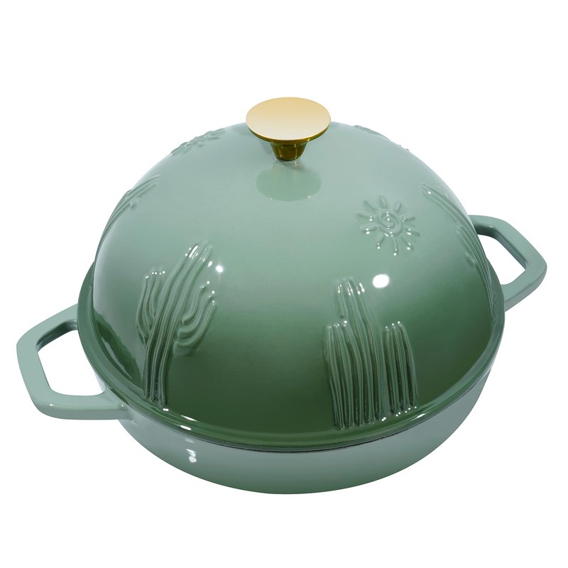 Flavehc Bread Oven Cast Iron Bread Dutch Oven with Cloche