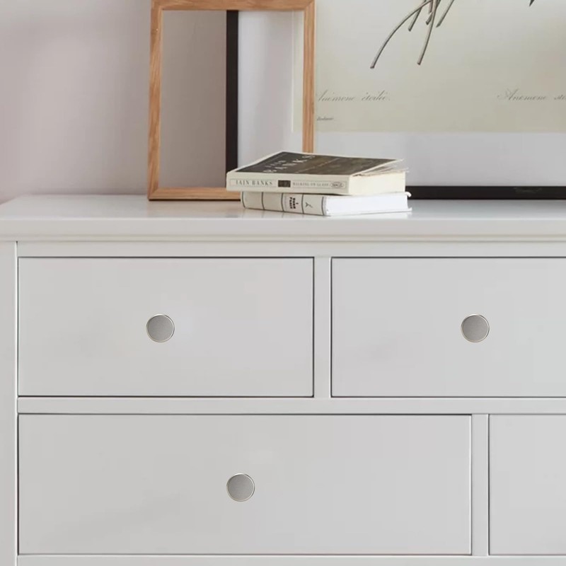 POVEFONK 10 Pack Brushed Satin Nickel Kitchen Cabinet Knobs Knurled