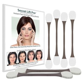 CosmeSearch, Inc. Secret Lift Pro - Pre-Assembled Face and Eye Lift Tapes with Bands One Size (Dark Hair)