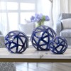 Elements Decorative Ceramic Cutout Spheres, Blue, Set of 3, 4,