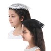 Mantveil Girl's First Communion Veil 2 Pcs Round Lace Mantilla