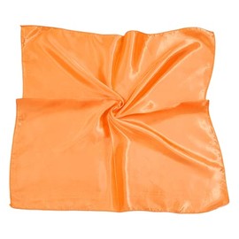 Kiran Fashion Satin Silk Scarf Small Plain Neckerchief Headband Wrap Square Shiny 50cm X 50cm (Orange)