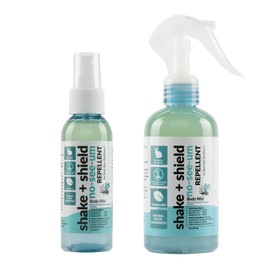Best Bee Brothers Shake + Shield No-See-Ums Gnat Spray – Non-Greasy Bug Spray Body Mist Made with Plant-Based Ingredients, 8 Oz.+ 2 Oz.