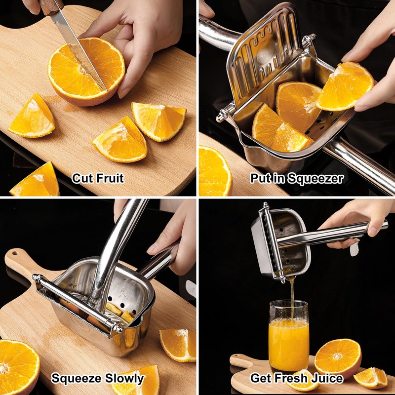 KYACHITOS Large Lemon Squeezer, 304 Stainless Steel Citrus Juicer, Heavy