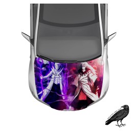 Madara & Obito Six Paths Anime Hood Wrap Weatherproof Vinyl Car Decal 50" X 65"