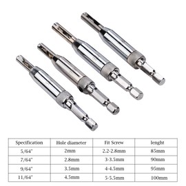 4PCS Self centering Hinge Drill Bits for Door Cabinet + 5PCS HSS Woodworking Countersink Drill Bit Set with Free Wrench for pilot holes