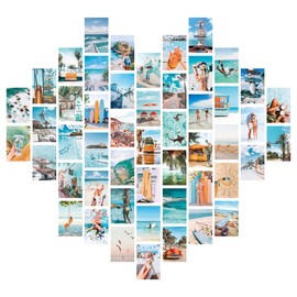 50PCS Posters Wall Collage Kit Aesthetic Pictures,Collage Print Kit,Bedroom Decor for Teen Girls,VSCO Girls Bedroom Decor,Room Decor Aesthetic,50 Set 10x15cm (E-Beach Summer)