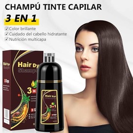 Cham pú Instant Hair Color para Ca bello,Cham pú para Teñir el Cabello, Ch ampú Tinte Instantáneo 3 En 1,Coloración a Base de Hierbas en Minutos para 