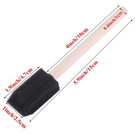 URATOT 120 Pack Foam Brush Foam Paint Brush Foam Sponge Brush, 1 Inch Paint Brush with Wood Handles, Great for Acrylics, Stains, Varnishes, Crafts, Art