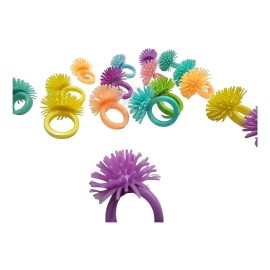 100 Anillos Erizo Juguete Niña Suelto 3cm Multicolor