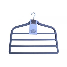 4-Tier Non-Slip Velvet Pant Hangers, Set of 3