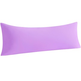 NTBAY Body Pillowcase - Brushed Microfiber 20x54 Pillowcase - Soft, Wrinkle-Free, Fade-Resistant, Stain-Resistant, Light Purple Body Pillow Cover with Envelope Closure - 20x54 Inches, Light Purple