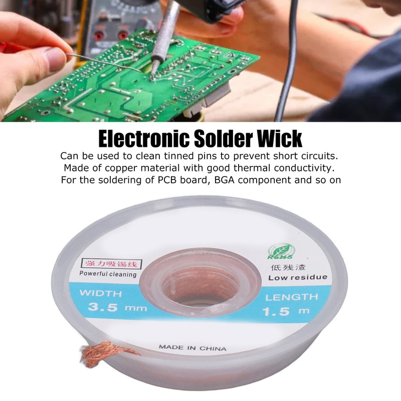 5Pcs Solder Wick Braid Copper 1.5m Length 3.5mm Width Set