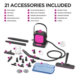 Steam Cleaner,Heavy-duty Steam Cleaners for Home,Detachable Handheld Steamer for Cleaning,248°F Steam Mop for Floors, Cars,Furniture,Tiles, Kitchen,Bathroom,Grout and More,21-Piece Kit Include