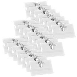 Business Card Shaped Name Tags, Safety Pin and Clip Use, Name Card Holder, Name Case, Employee ID, Exhibition, Staff, Event Path, Party, Exchange Meeting, School, Transparent, Horizontal 100 Sheets