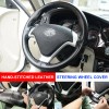 CHUSYYRAY 15" Steering Wheel Cover Genuine Leather for Chevy Silverado