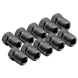 4LIFETIMELINES Brake Line Tube Nut - 3/16 (3/8-24 Inverted), Black Oxide Coated Steel, Bag of 10