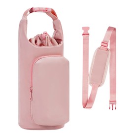 PET Bottle Holder, 3.9 gal (1.5 L), Cold Insulation, Shoulder Bag, 2-Way for Children, Festivals, Simple, smoke pink