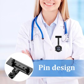 2 Pcs Nurse Pocket Watches Clip-on Analog Watches for Men and Women, Portable Hanging Design Ideal for Nurses and Doctors