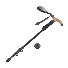 Hiker Hiking Pole Adjustable Telescopic Outdoor Walking Stick Elderly Non Slip Sport Equipment Black