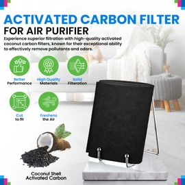 Cut to Fit Activated Carbon Filter Sheet 16” x 48” - Activated Carbon Air Filter for Air Purifiers Window AC Air Vent And More - Charcoal Filters Effectively Remove Odors & Freshens the Air (1-Pack)