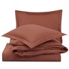 Chezmoi Collection Solid Terracotta 100% Cotton Duvet Cover Set Queen