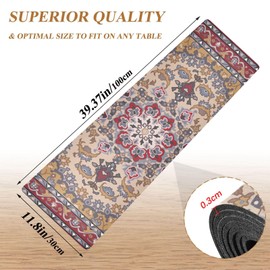 2 in 1 Table Runner Trivet for Hot Pots and Pans Heat Resistant Non Slip Waterproof 39 x 12 Inch Decorative Table Protector for Kitchen Countertop Marble White