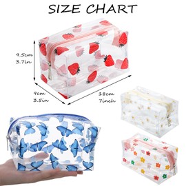 HTTDSLF 4 Stück Kulturbeutel Transparent, Kosmetiktasche, Make up Tasche, Kulturtasche Transparent, Kosmetiktasche Durchsichtig, mit Reißverschluss, Kulturtaschen für Männer, Frauen, Kinder, Familie