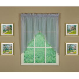 Today's Curtain Emelia Original Voile Swag Pair 38", Grey, 60" W x 38" L