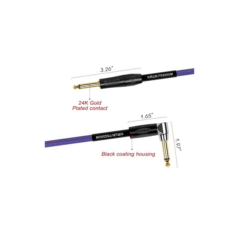 KIRLIN Cable de instrumento de ángulo recto a recto, Ro,