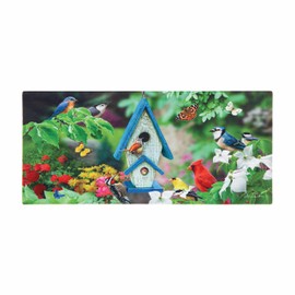 Evergreen Spring Sassafras Switch Mat Inserts, Interchangeable Front Door Mat Outdoor Entrance, Indoor Door Mats for Entryway, 22 x 10 Inches Sassafras Doormat Inserts (Birdhouse)