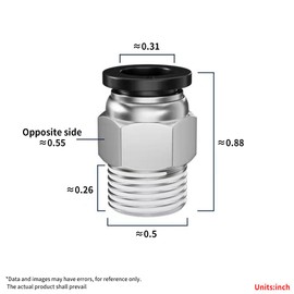 NANLACH Pneumatic Black Push Connect Fittings 5/16 Inch Tube OD x 1/4 Inch NPT Air Push Connect Tools Pneumatic Hose Fittings(Pack of 10)
