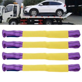 4 x Tie Down Straps Car Transport Ratchet Tie Down Straps Lashing Strap Wheel Lock Lashing Straps Tie Down Strap Wheel Straps for Trailer Transporter, Load Breaking 5000 kg (5ton)