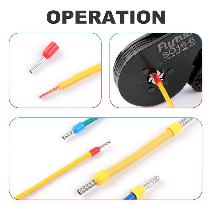 Flyduo Hexagonal Ferrule Crimping Tool - Suitable for 0.08-16mm ²