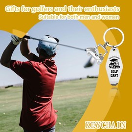 Golf Cart Keychain for Women Men Happy Birthday Gifts for Golfer Golf Lovers Players Backpack Bag Charms for Handbags Tote Bags Keys to The Golf's Cart Keychains Retro Metal Carts Keychain