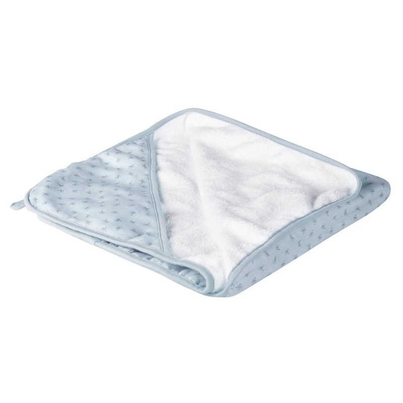 roba Organic Hooded Towel 'Lil Planet' Light Blue/Sky, Muslin Fabric,