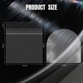 sdroceRyaM 12 Inches Vinyl Record Inner Sleeves and Outer Sleeves with Flap Clear Anti-Static Plastic Protective for LP Vinyl Record, 50 pcs