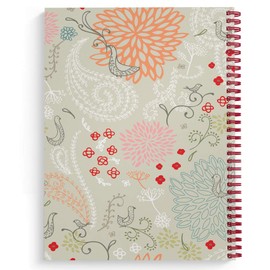 Bursting Blooms Monogram "S" Notebook/Journal, Laminated Soft Cover, 120 Wide Ruled pages, lay flat wire-o spiral. Size: 8.5” x 11”. Made in the USA
