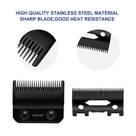 FX8010B Black Graphite Fade Replacement Blades compatible with BaBylissPRO Barberology Replacement Clipper fade Blades FX870/FXF880/FX810/FX825/FX673N,2 Pcs