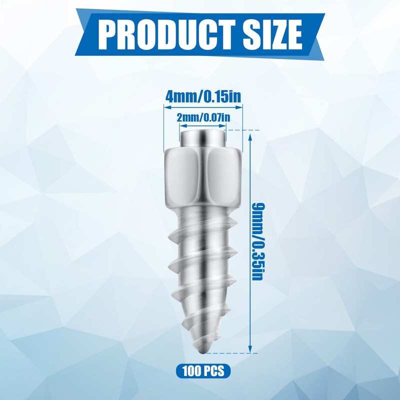 AIEX 100pcs Screw in Tire Studs, 9mm Wheel Tyre Studs