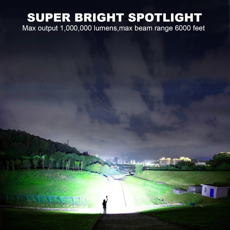 Lylting Rechargeable Spotlight, Super Bright 900,000 Lumen LED Spotlight Handheld