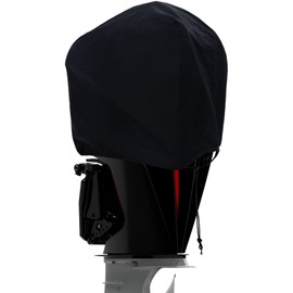 DURCOVER Outboard Motor Half Cover, Waterproof Oxford Fabric, Boat Motor Cover Half Outboard Cover, Universal Boat Engine Cover UP-20HP Black