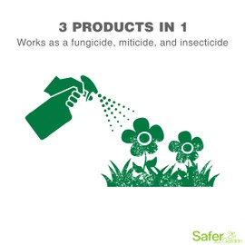 Safer Brand Garden SG5180 Insect Killing Fungicide, Miticide, and Insecticide Neem Oil Spray – Kills Insects & Mites – Controls & Prevents Fungal Disease – OMRI Listed for Organic Use – 24 oz